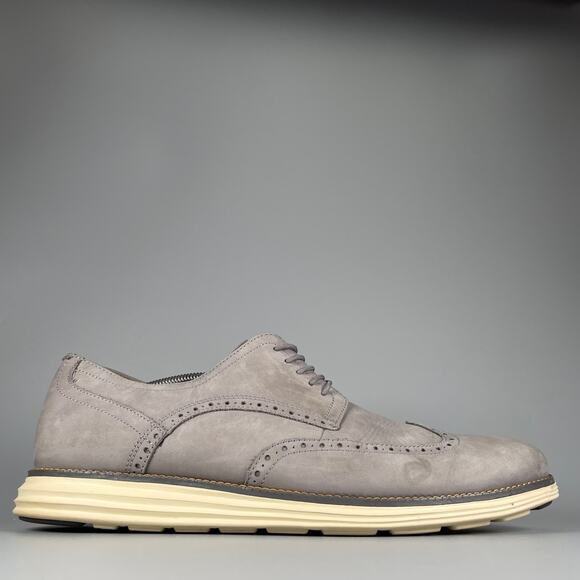 Cole Haan Original Grand Men\'s 13 M Gray Wingtip Oxfords Leather Sneakers Casual